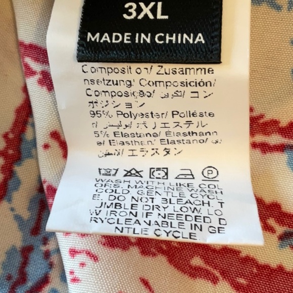 SHEIN Red and Blue Abstract Midi Dress - Picture 6 of 6